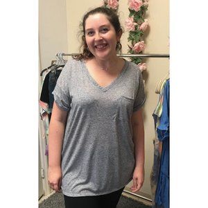 Sew in Love Boyfriend Pocket Top Tee, Grey